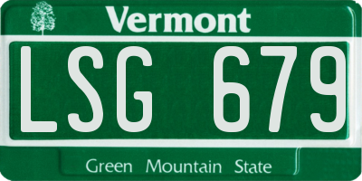 VT license plate LSG679