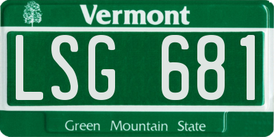 VT license plate LSG681