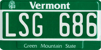 VT license plate LSG686