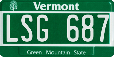 VT license plate LSG687