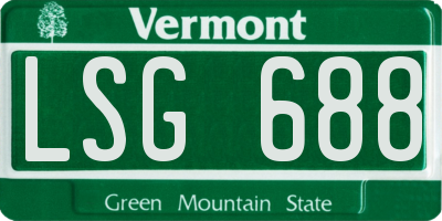 VT license plate LSG688