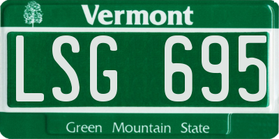 VT license plate LSG695