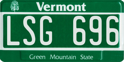 VT license plate LSG696
