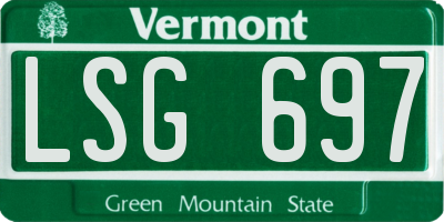 VT license plate LSG697
