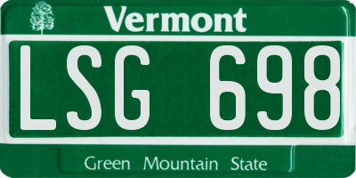 VT license plate LSG698