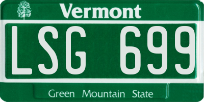 VT license plate LSG699
