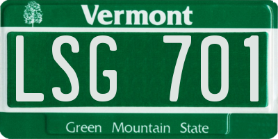 VT license plate LSG701