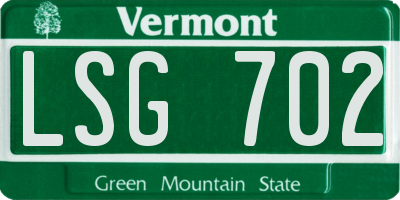 VT license plate LSG702