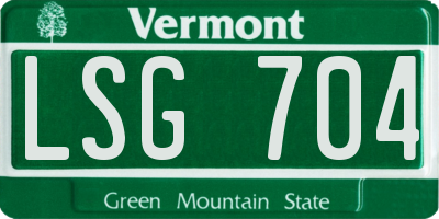 VT license plate LSG704