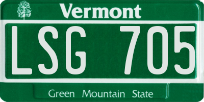 VT license plate LSG705