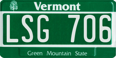 VT license plate LSG706