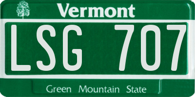 VT license plate LSG707