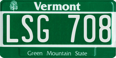 VT license plate LSG708