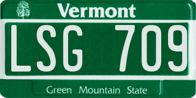 VT license plate LSG709