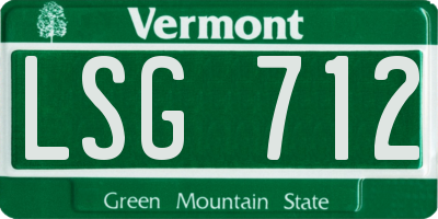 VT license plate LSG712