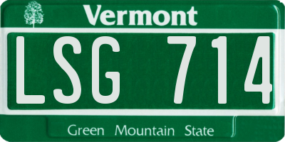 VT license plate LSG714