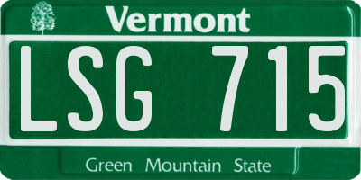 VT license plate LSG715