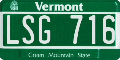 VT license plate LSG716