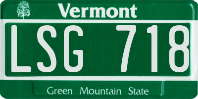 VT license plate LSG718