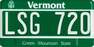 VT license plate LSG720