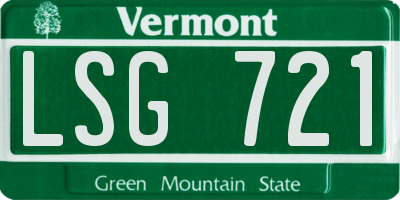 VT license plate LSG721