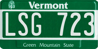 VT license plate LSG723