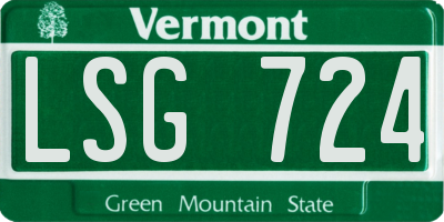 VT license plate LSG724