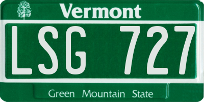 VT license plate LSG727