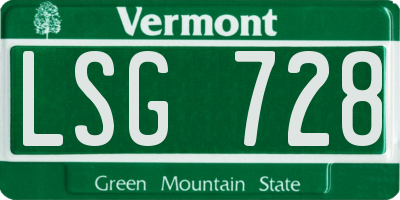 VT license plate LSG728