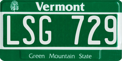 VT license plate LSG729