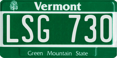 VT license plate LSG730