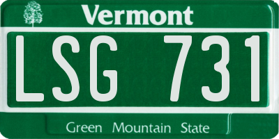 VT license plate LSG731