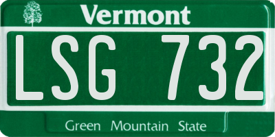 VT license plate LSG732