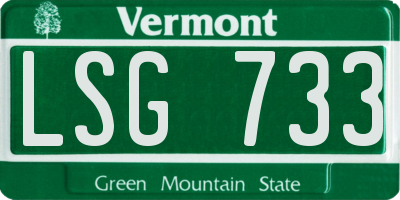 VT license plate LSG733