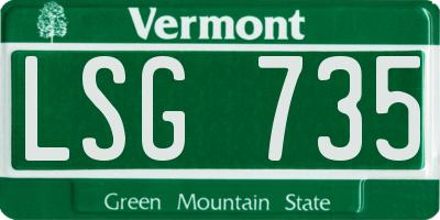 VT license plate LSG735