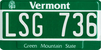 VT license plate LSG736
