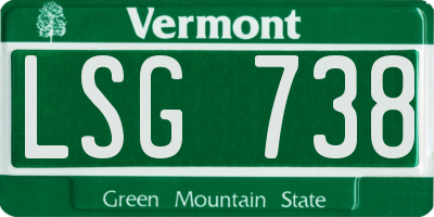 VT license plate LSG738