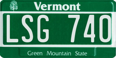 VT license plate LSG740