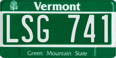 VT license plate LSG741