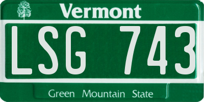 VT license plate LSG743