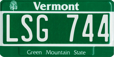 VT license plate LSG744