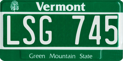 VT license plate LSG745