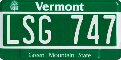 VT license plate LSG747