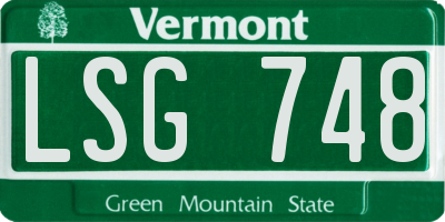 VT license plate LSG748
