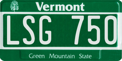 VT license plate LSG750