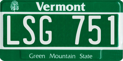 VT license plate LSG751