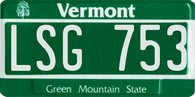 VT license plate LSG753