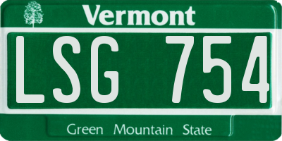 VT license plate LSG754
