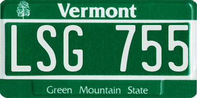 VT license plate LSG755