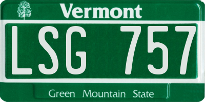 VT license plate LSG757